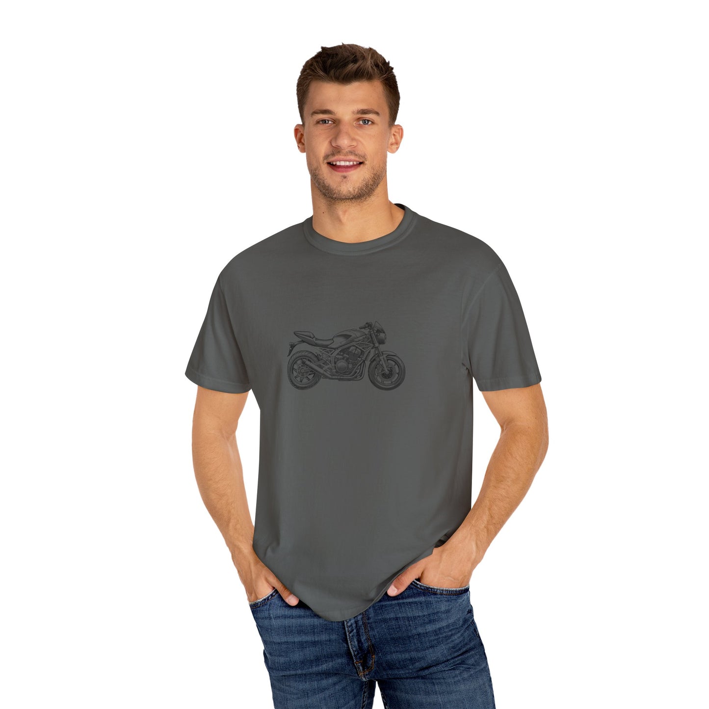 Motorcycle Vibes Unisex Garment-Dyed T-Shirt, Biker Tee for Motorcycle Enthusiasts, Gift for Riders, Casual Wear, Adventure Apparel