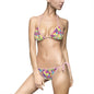 Vibrant Women's Bikini Swimsuit, Colorful Summer Swimwear, Beach Day Outfit, Pool Party Essential, Holiday Swim Set, AOP Swimwear