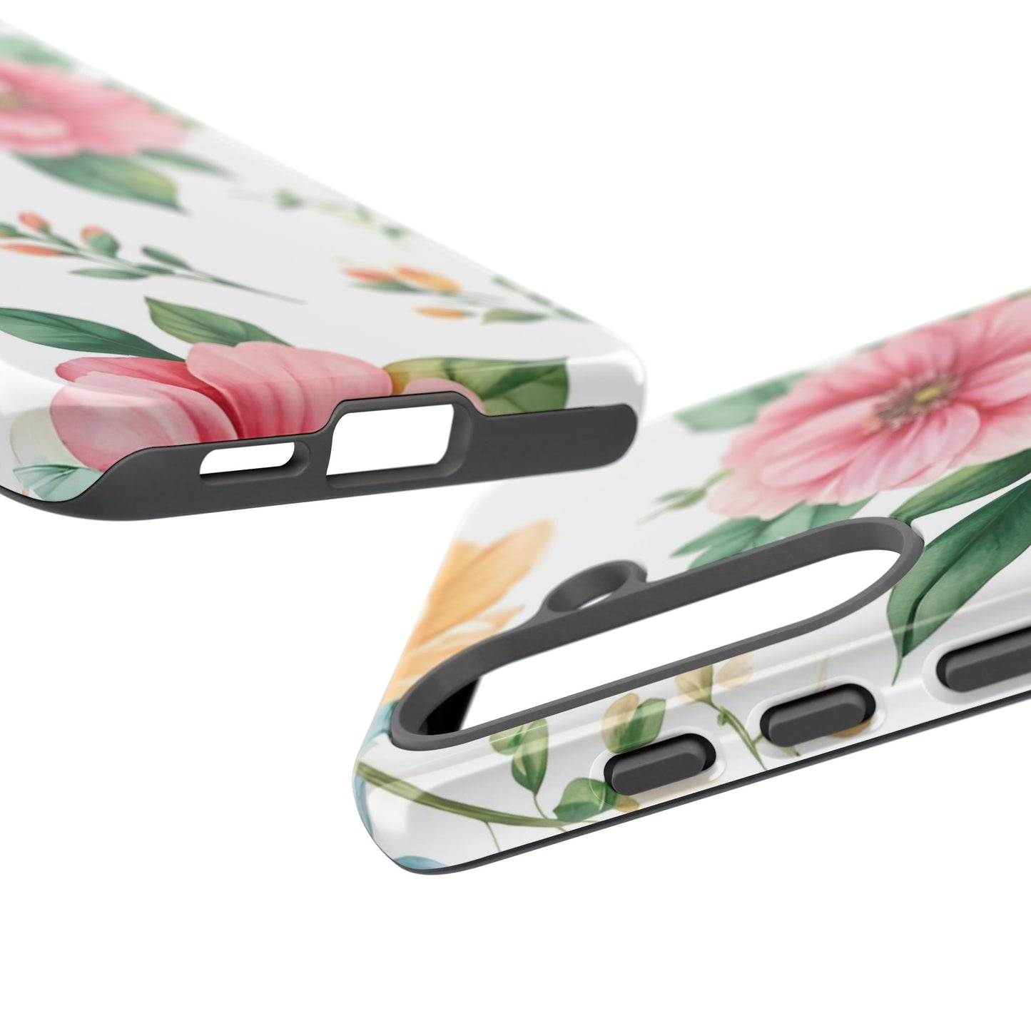 Floral Tough Phone Case — Pink Peony Protective Phone Cover