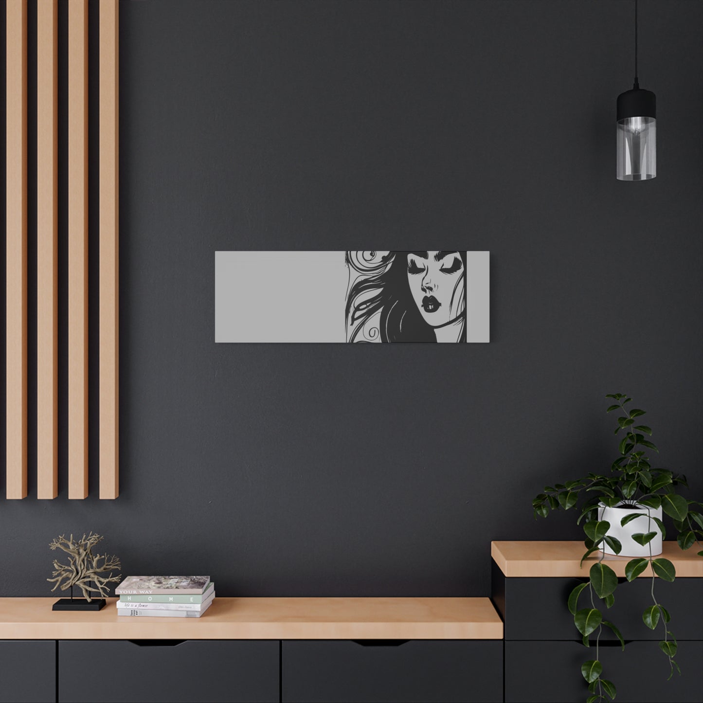 Gothic Woman Portrait Canvas Art — Matte Stretched Wall Decor
