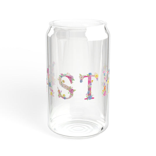 Easter Floral Sipper Glass, 16oz