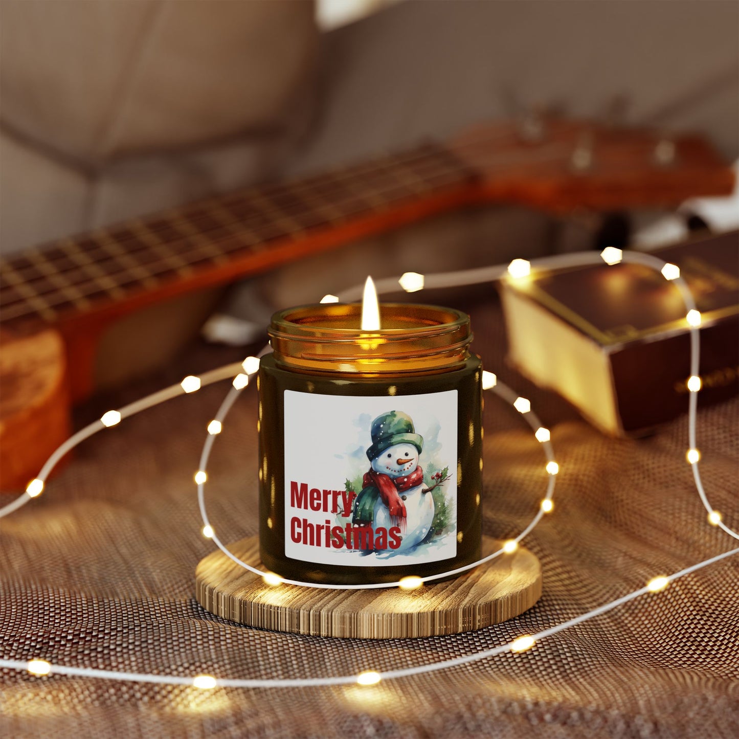 Christmas Snowman Scented Candle — Coconut Apricot Wax (4oz & 9oz)