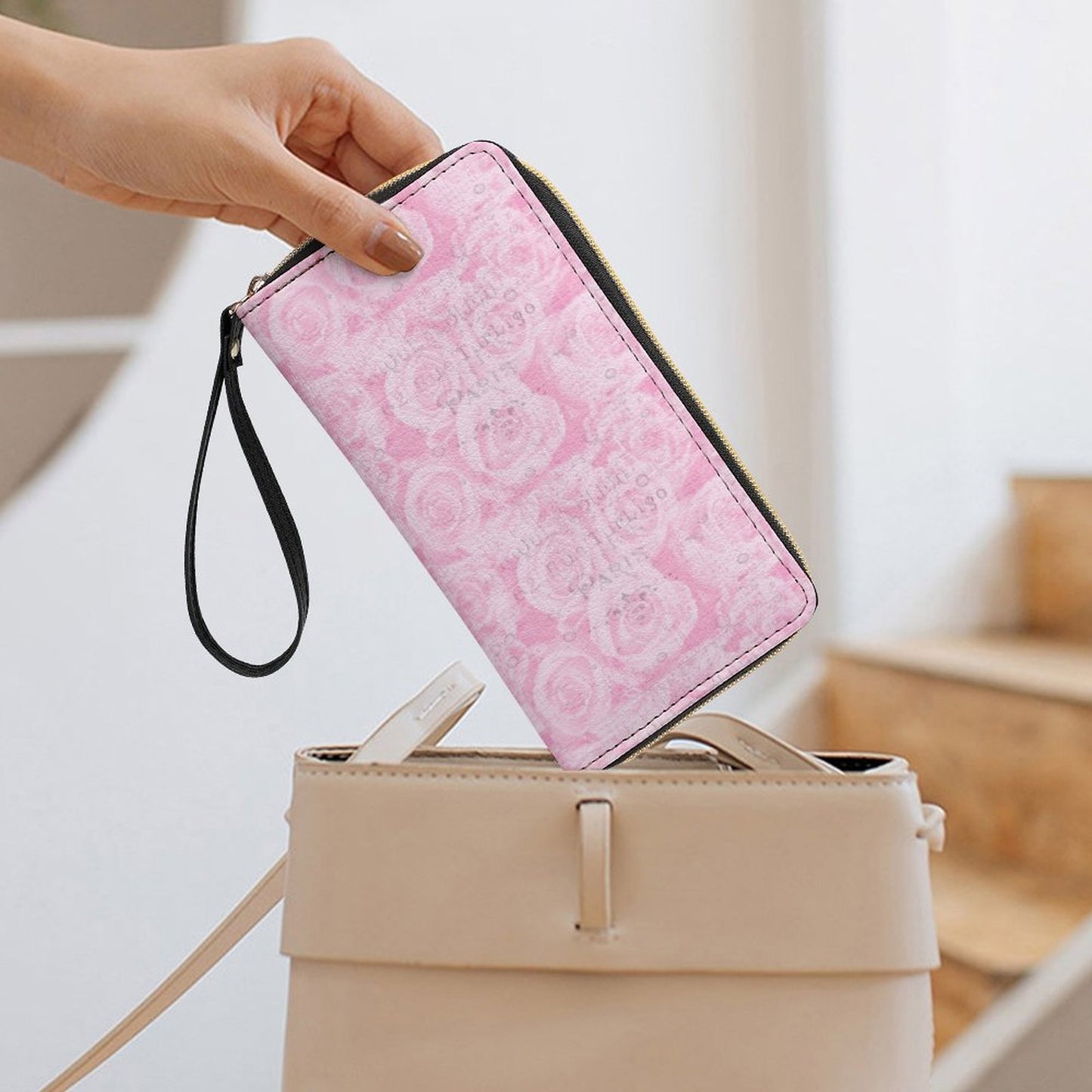 Leather Wallet with Wristlet Strap