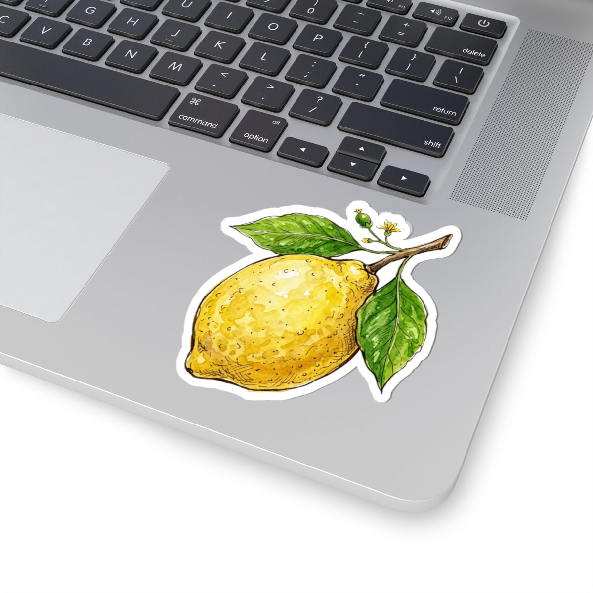 Lemon Branch Kiss-Cut Sticker — Watercolor Citrus Decal for Laptops & Journals