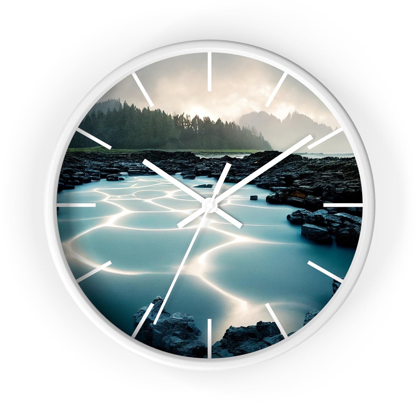 Serene Nature Wall Clock - Tranquil Home Decor for Nature Lovers, Modern Timepiece for Gifts, Office, Living Room, Quartz Clock