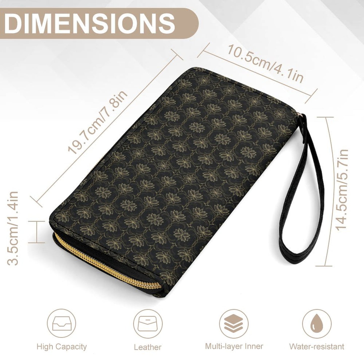 Leather Wallet with Wristlet Strap