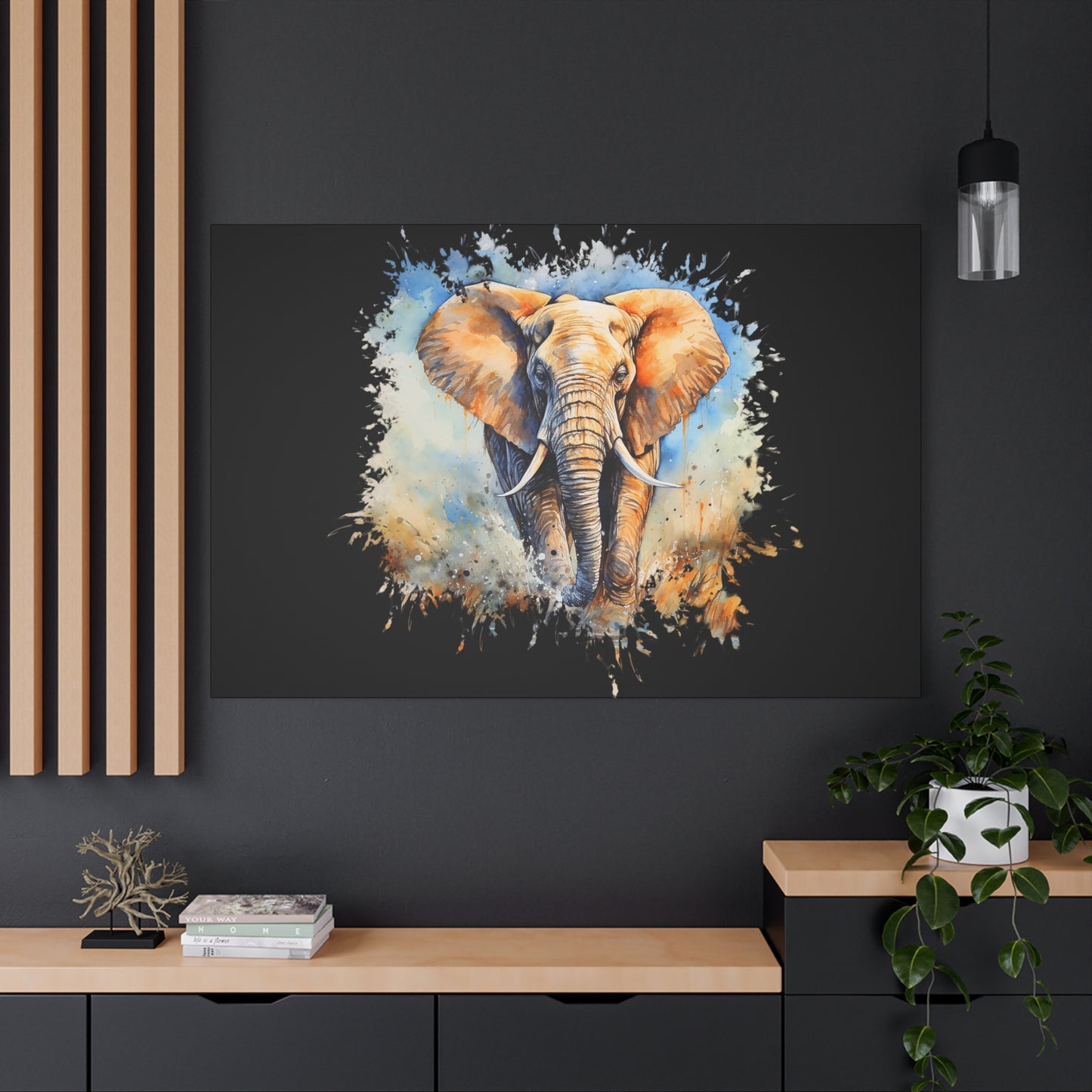 Matte Canvas, Stretched, 1.25" - Elephant