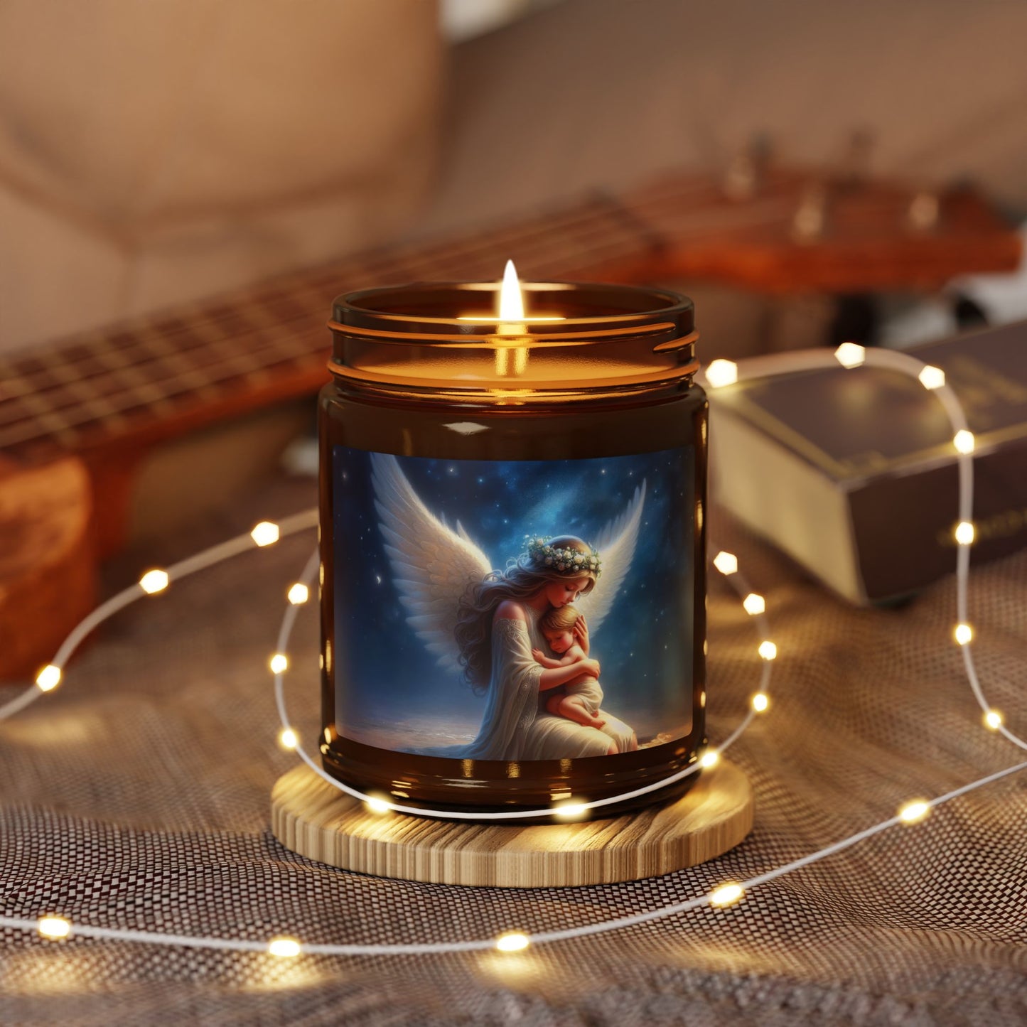 Angel of Comfort Soy Candle — Amber Jar Scented Candle (Memorial & Relaxation)
