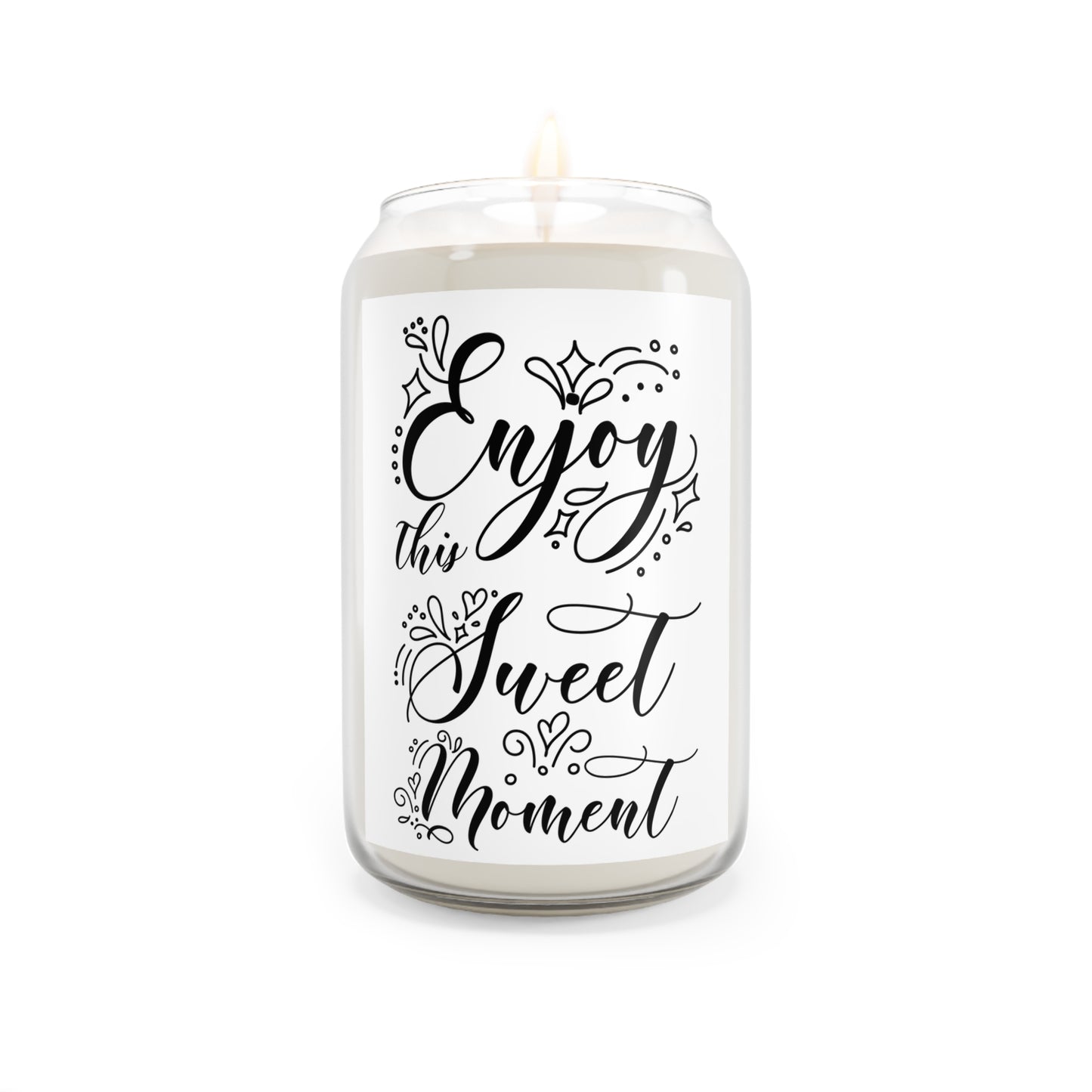 Scented Soy Candle (13.75oz) — “Enjoy This Sweet Moment” Decorative Jar