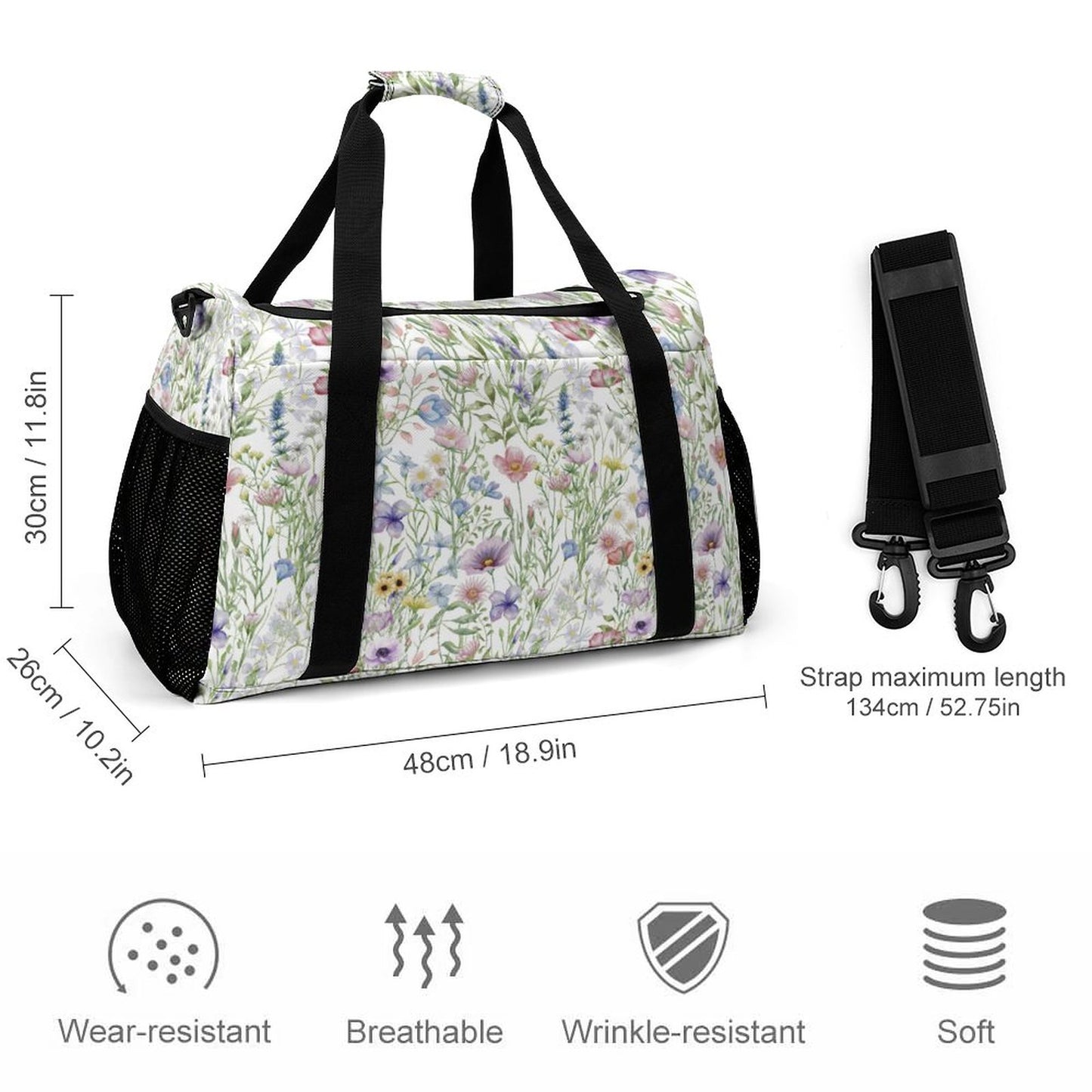 Travel Duffel Bag- Floral
