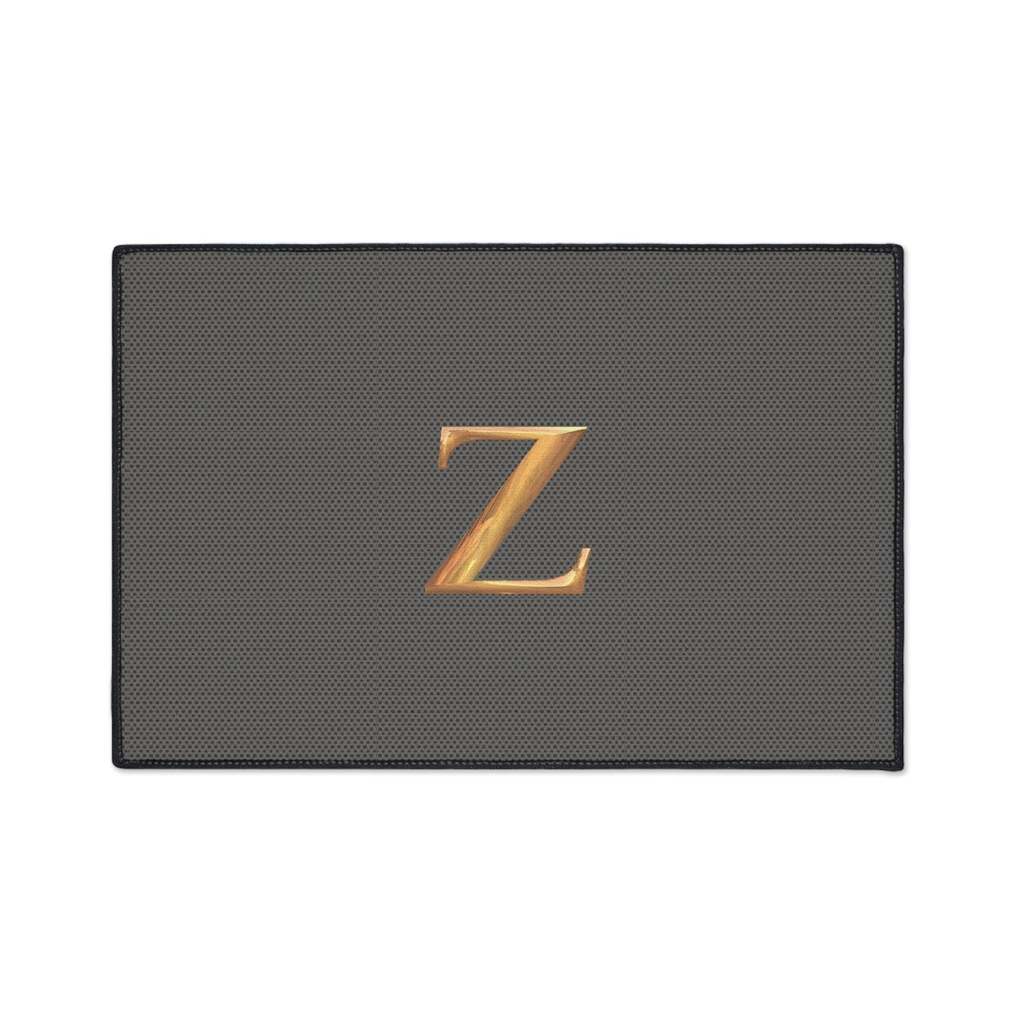 Gray and Gold Monogram Z Heavy-Duty Floor Mat