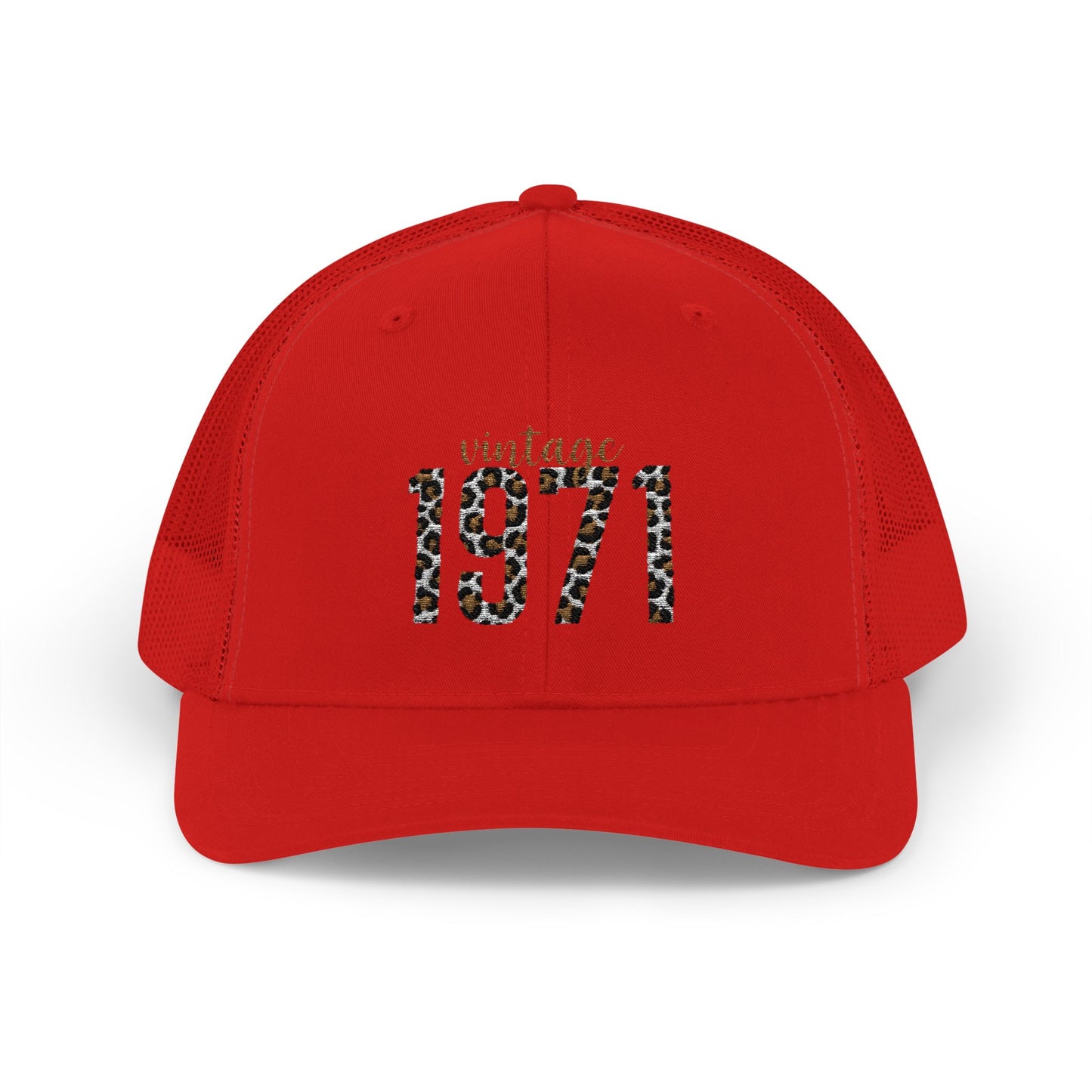 1971 Leopard Print Snapback Trucker Cap — Vintage Born in 1971 Birthday Gift