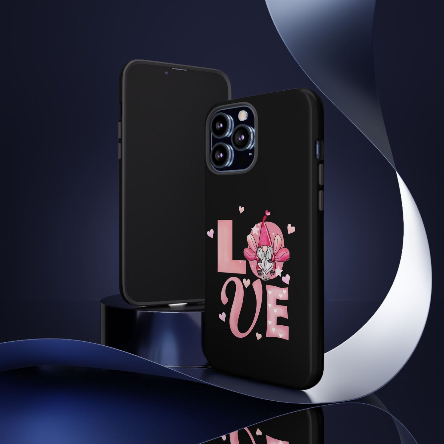 Love Gnome Phone Case — Cute Pink Heart Valentines Protective Case