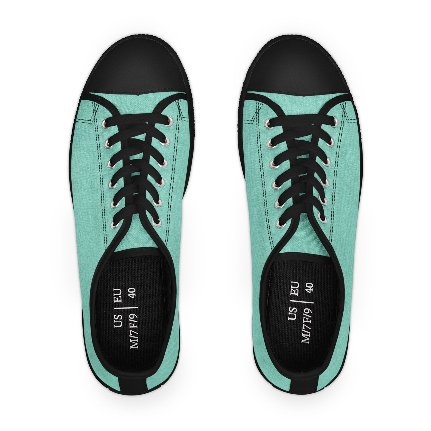 Mint Canvas Low Top Sneakers — Casual Everyday Shoes