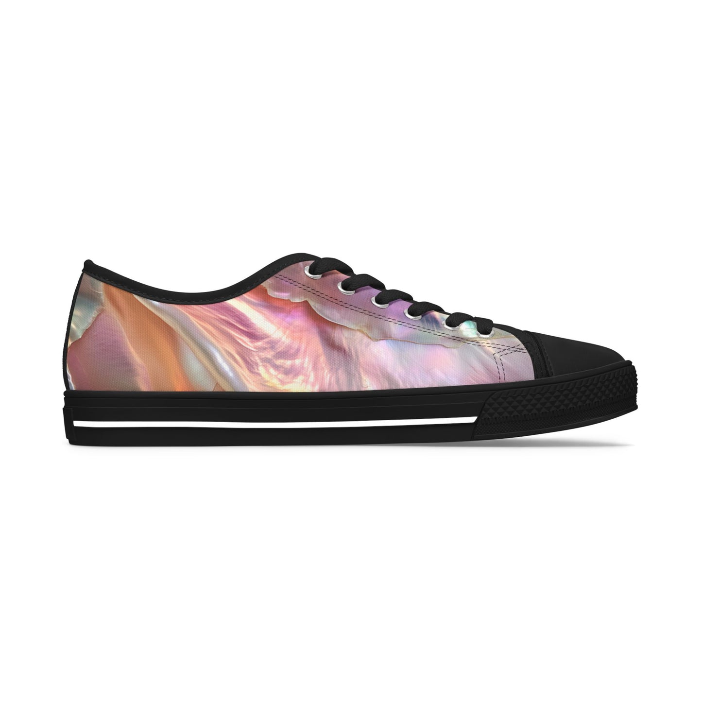 Low Top Sneakers — Iridescent Pearl Swirl Casual Shoes