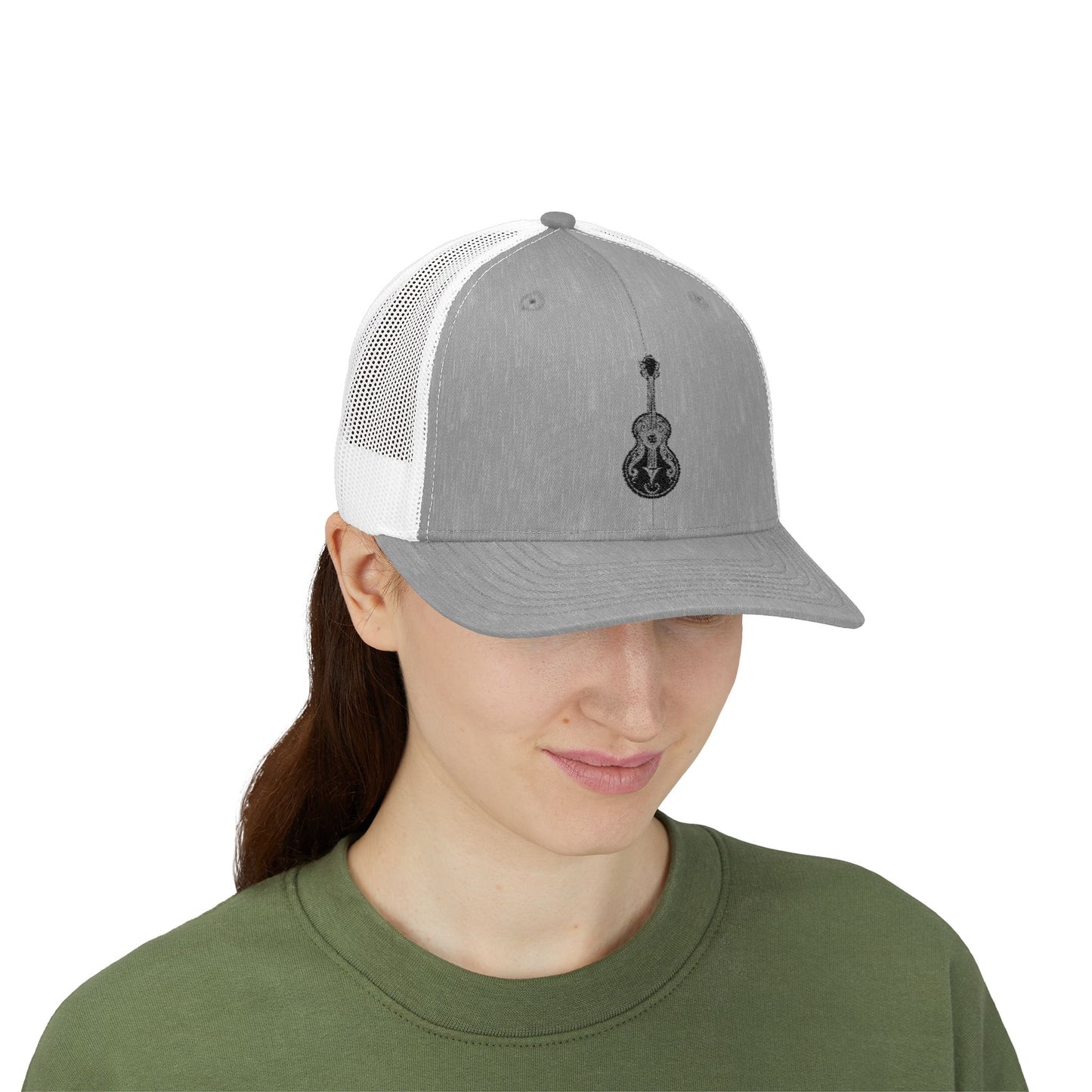 Guitar Lover Snapback Trucker Cap, Stylish Hat for Musicians, Acoustic Guitar Gift, Summer Music Festival Must-Have