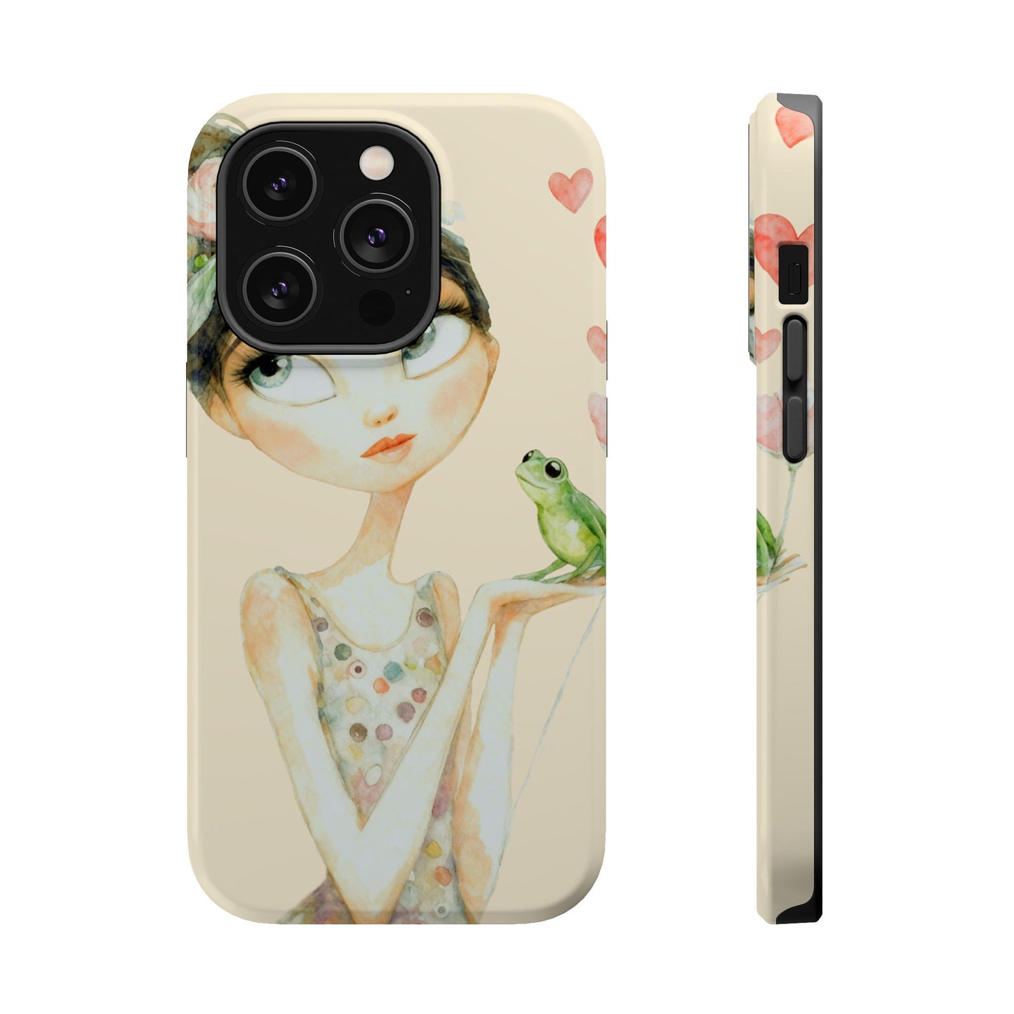 Whimsical Girl with Frog Magnetic Impact Phone Case