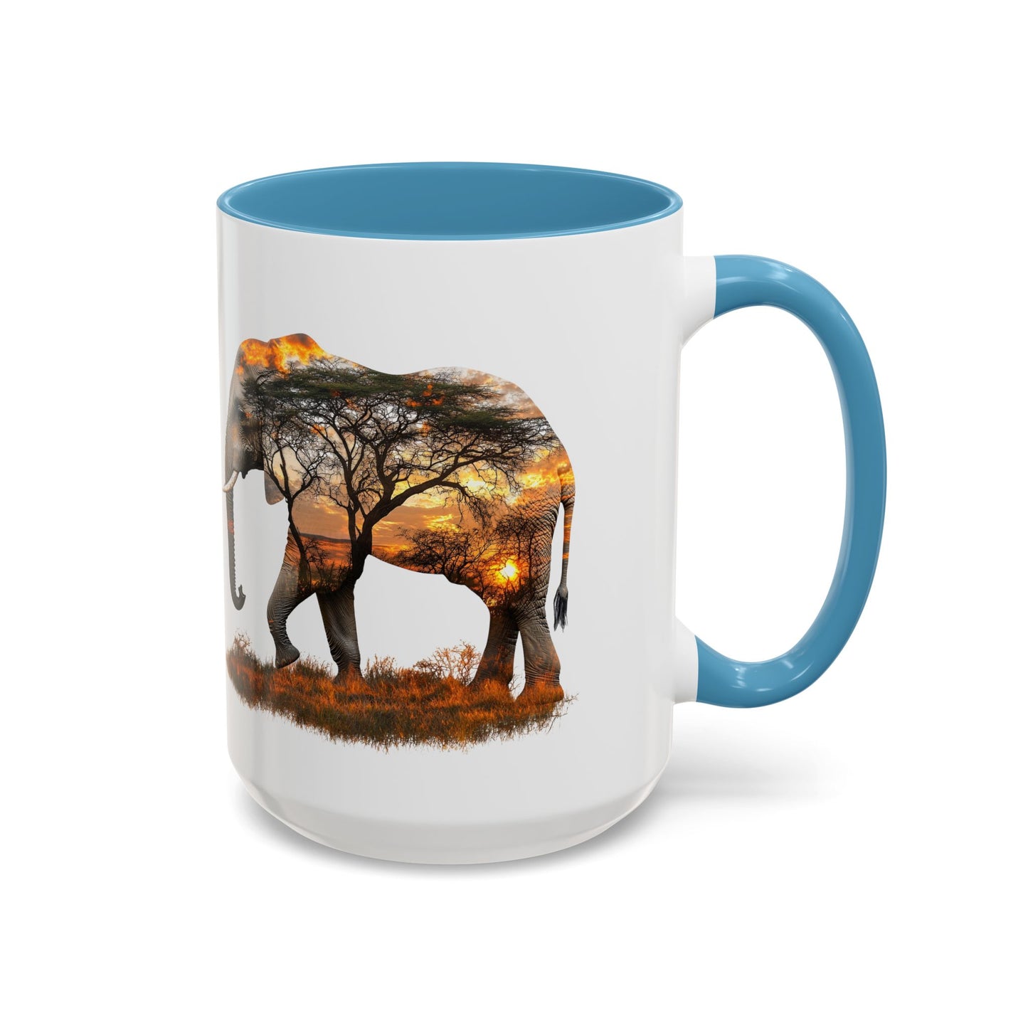 Elegant Elephant Accent Coffee Mug - Nature Lover Gift, Animal Lover Mug