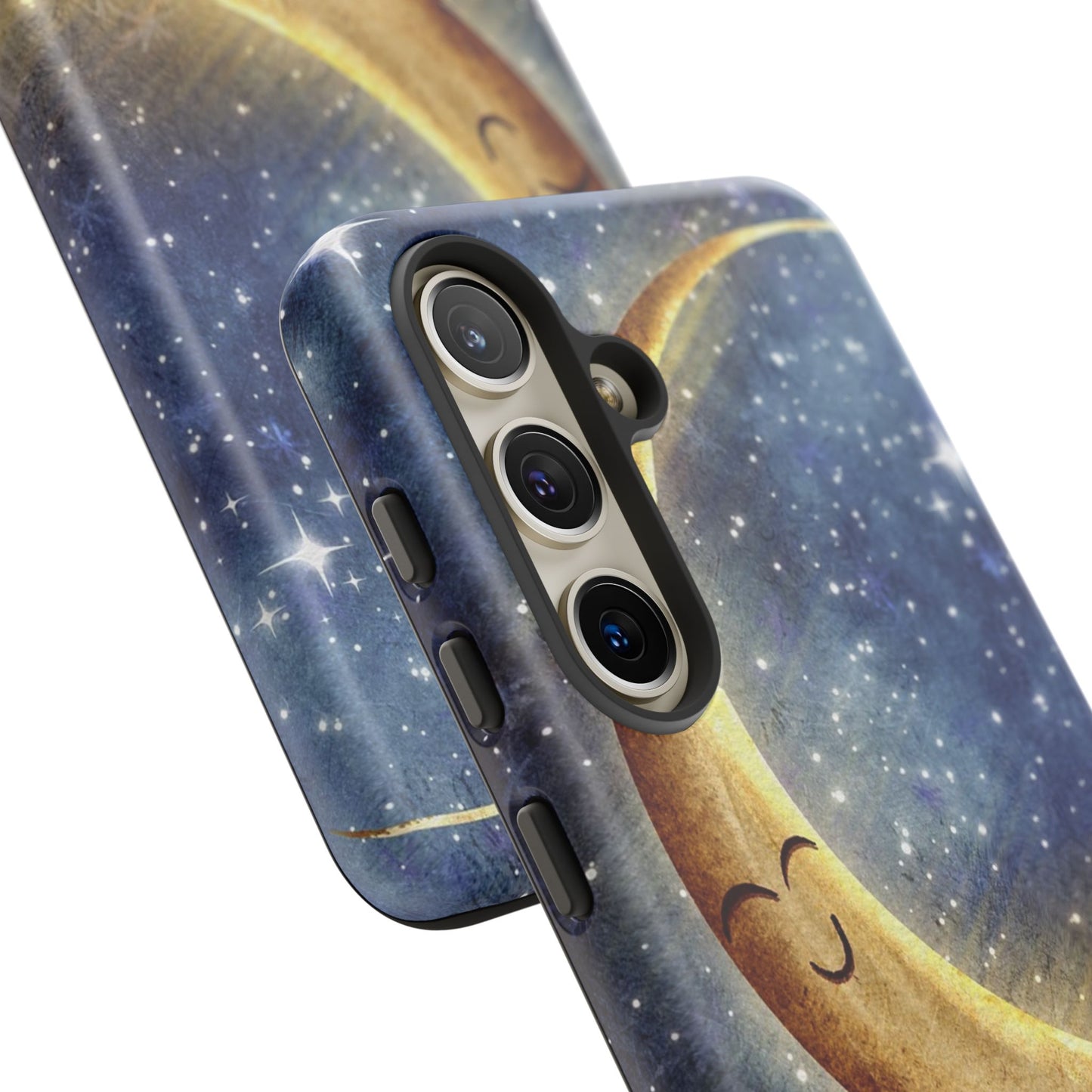 Moonlit Smile Phone Case — Starry Night Crescent Moon iPhone Cover