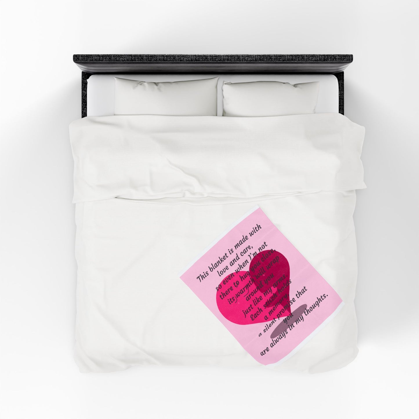 Memorial Heart Velveteen Plush Blanket — "This blanket is made with love and care" Comfort Throw