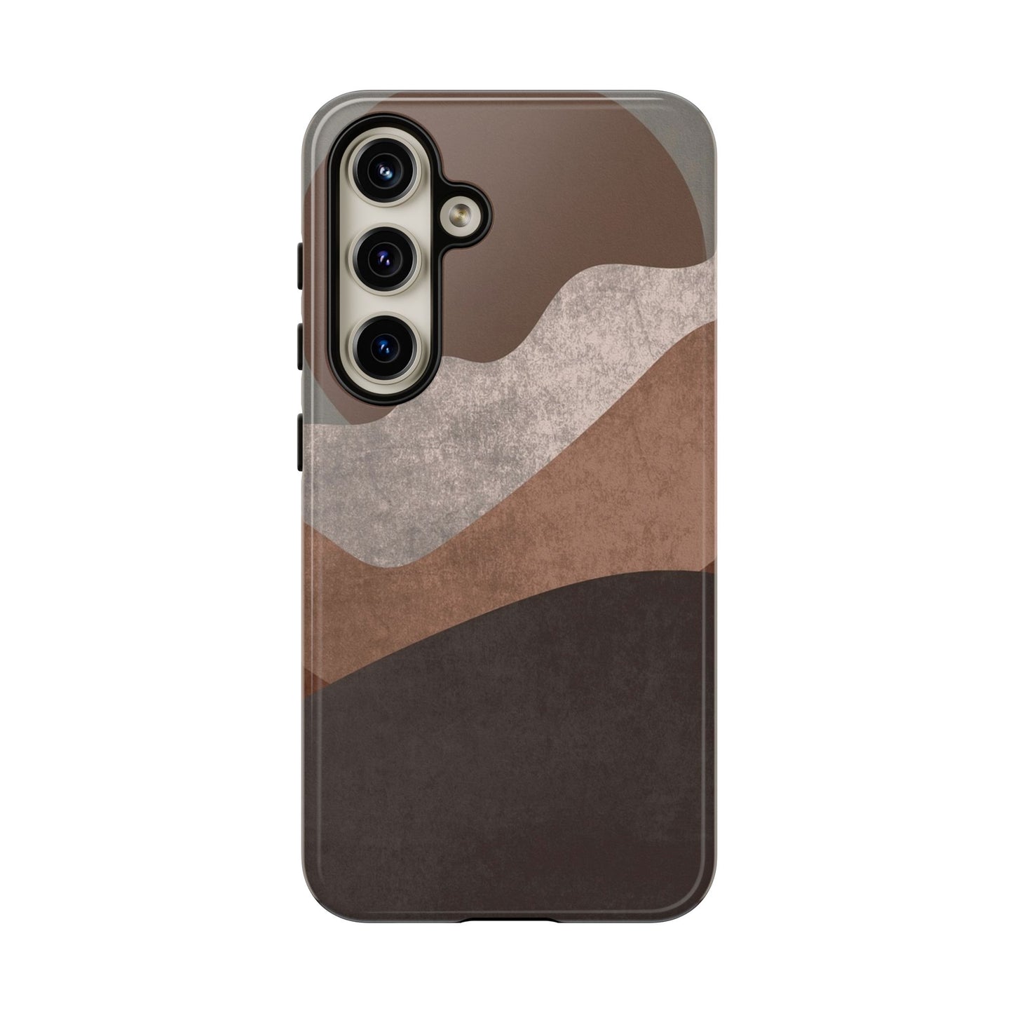 Abstract Earthtone Phone Case — Brown Layered Rugged Tough Case