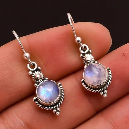 Luxurious Vintage Moonstone Statement Long Drop Dangle Earrings - Drop Dangle