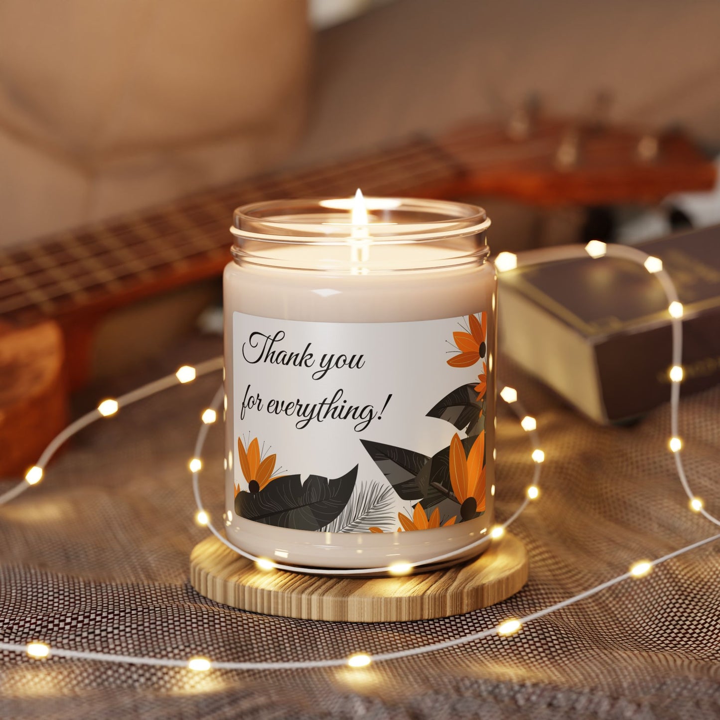 Thank You For Everything Soy Candle — 9oz Scented Jar, Gratitude Gift