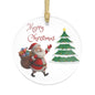 Santa & Christmas Tree Acrylic Ornament — Festive Holiday Decoration