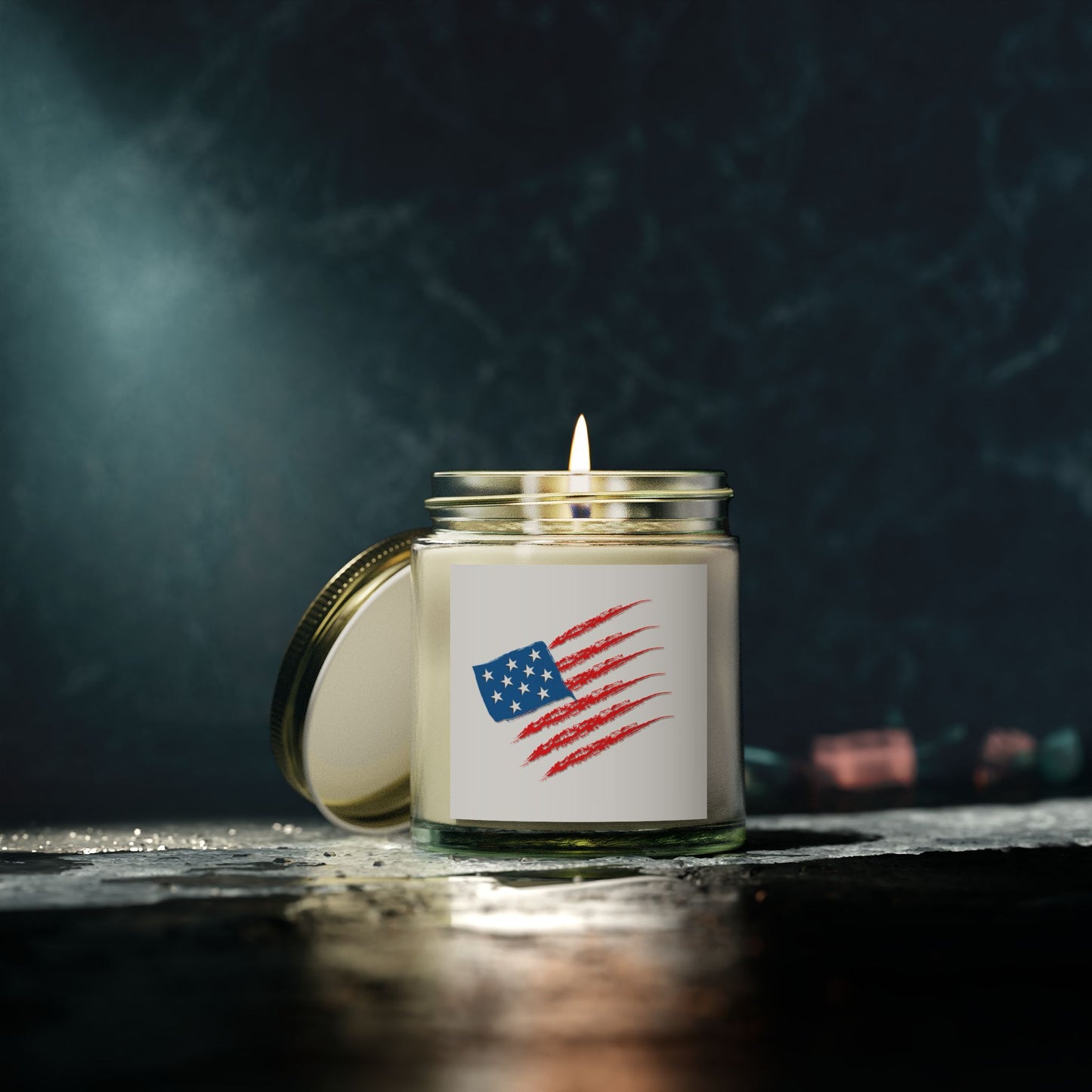 Patriotic Scented Candle, American Flag Decor