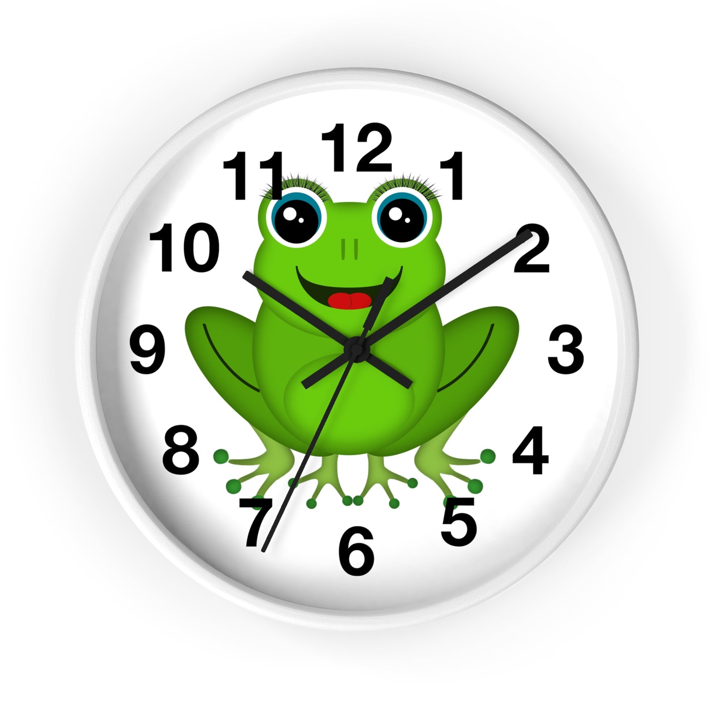 Frog Wall Clock - Whimsical Green Frog Design
