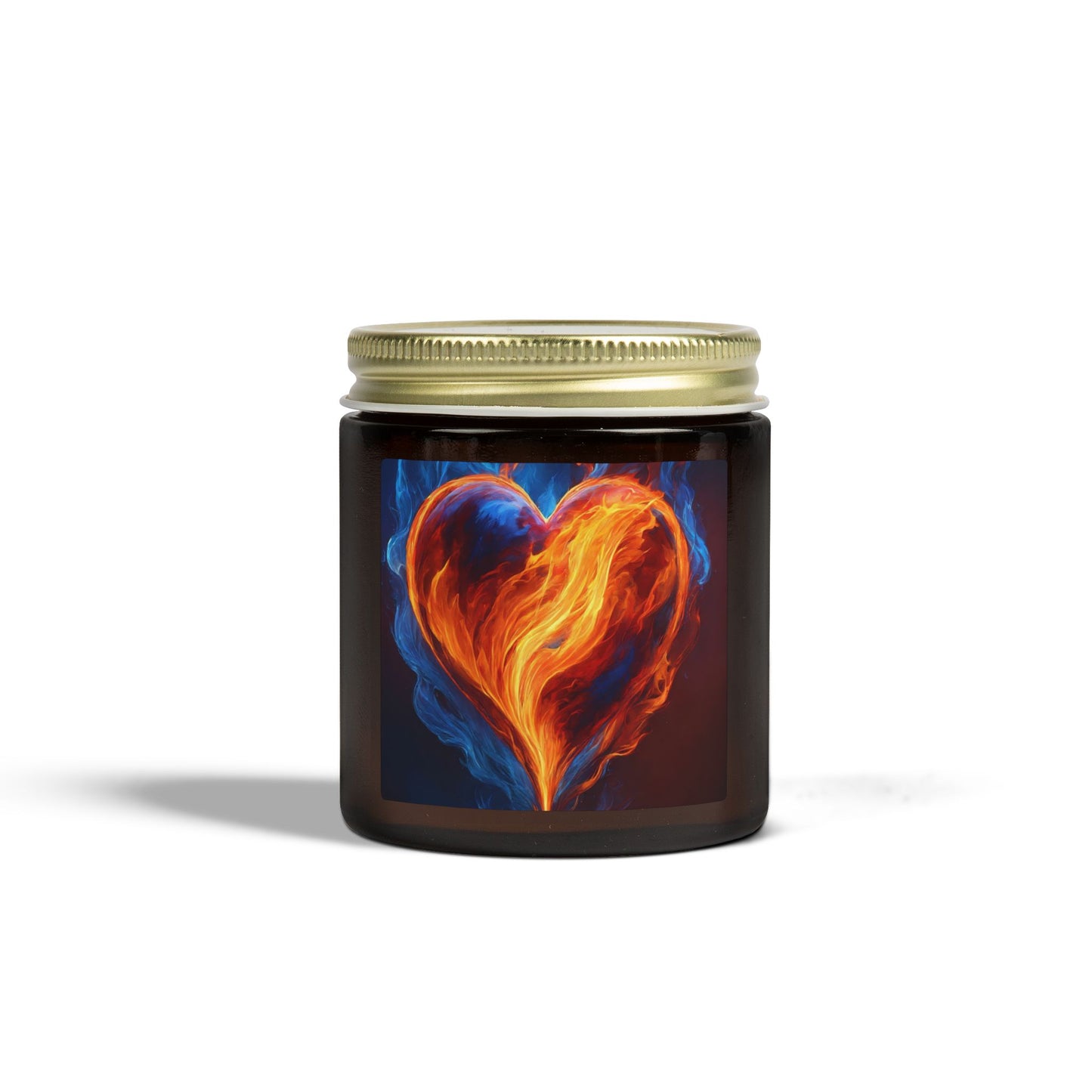 Coconut Apricot Scented Candle — Fiery Heart Jar (4oz/9oz)