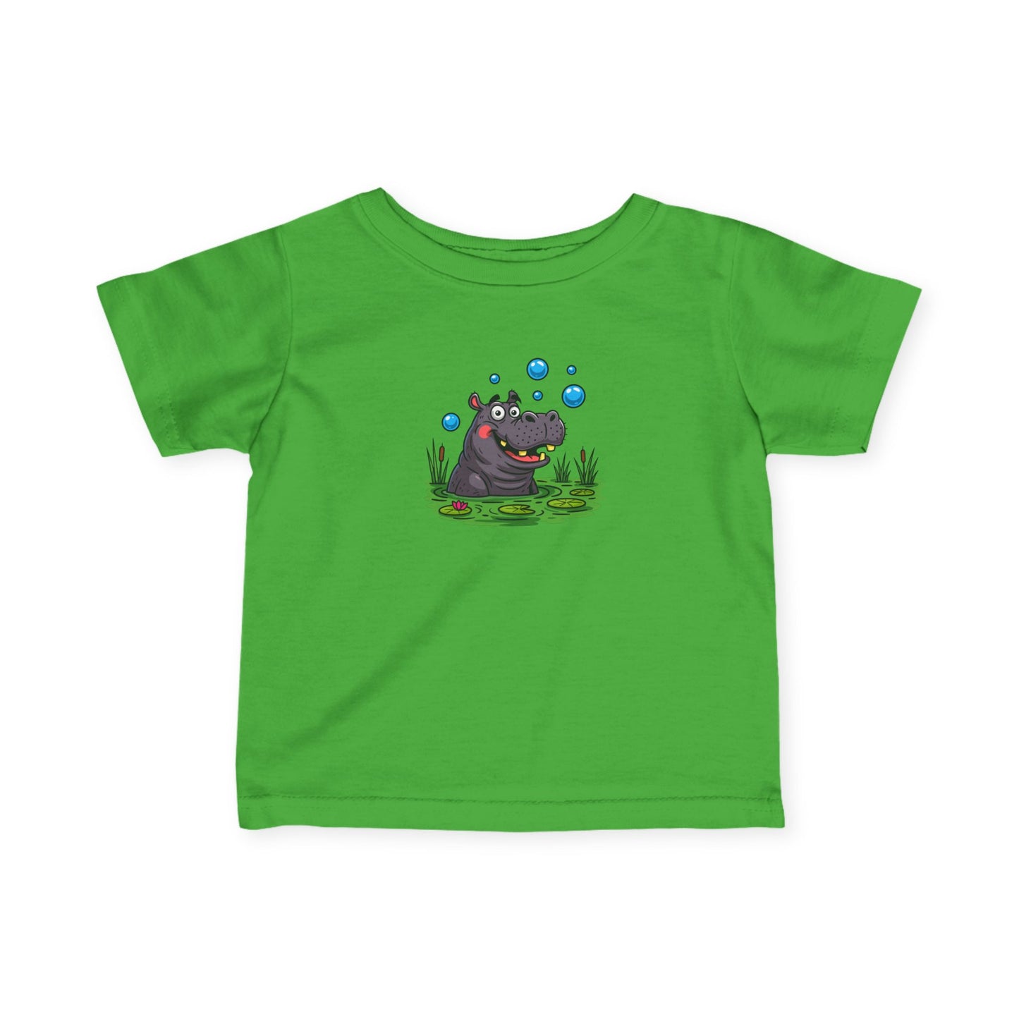 Cute Hippo Infant Tee with Bubbles, Baby Shirt, Toddler T-Shirt, Fun Kids Clothing, Unique Baby Gift, Pram Outfit