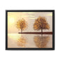 Framed Matte Canvas Wall Art — Golden Autumn Trees Reflection