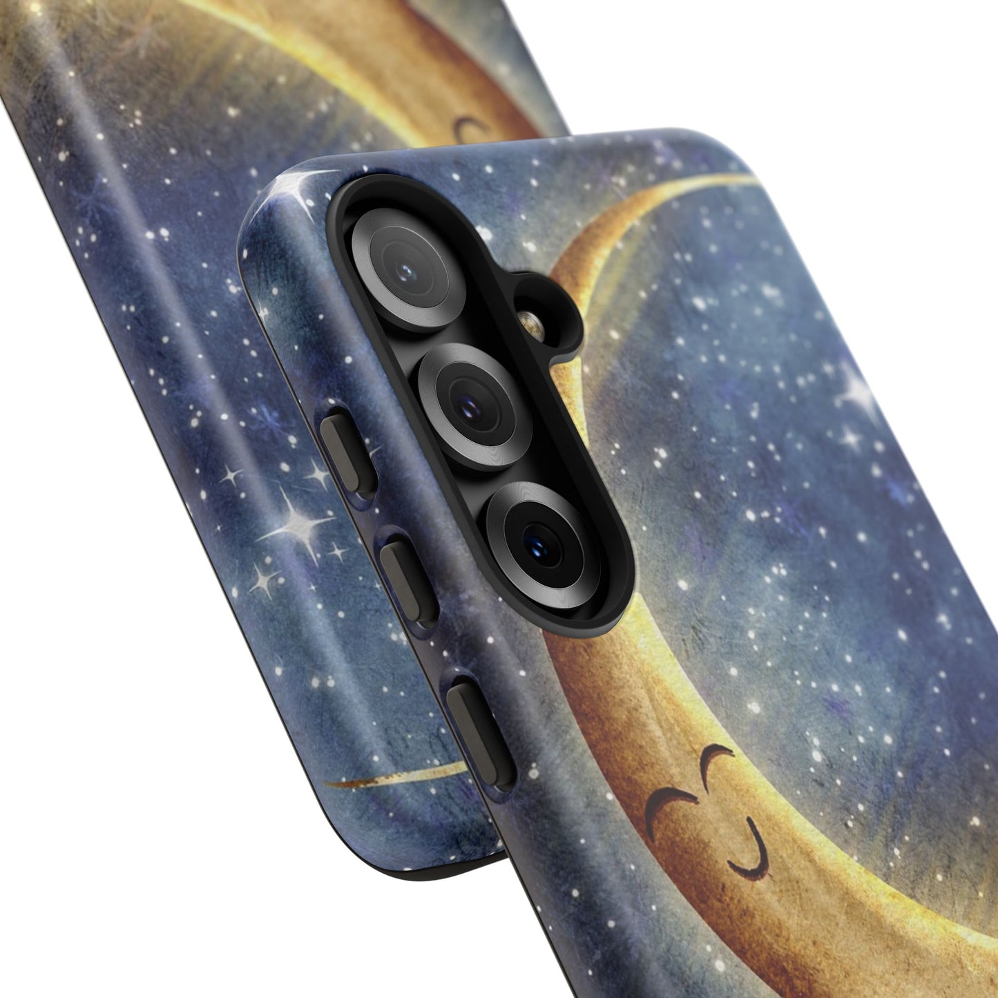 Moonlit Smile Phone Case — Starry Night Crescent Moon iPhone Cover