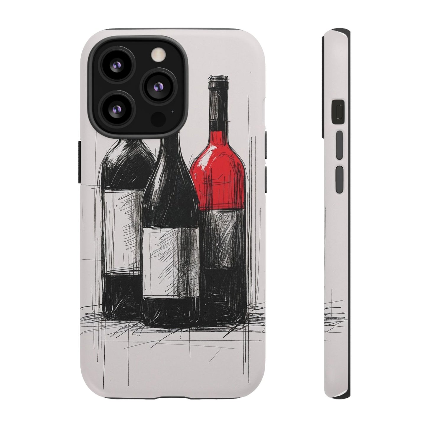 Wine Lover's Phone Case, Tough Phone Cover, Artistic Wine Design, Gift for Wine Enthusiasts, Customizable Case, Unique Wine Art