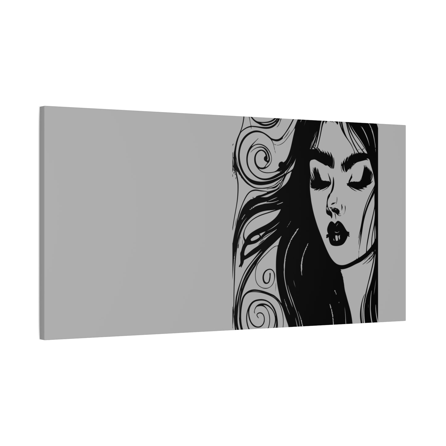 Gothic Woman Portrait Canvas Art — Matte Stretched Wall Decor