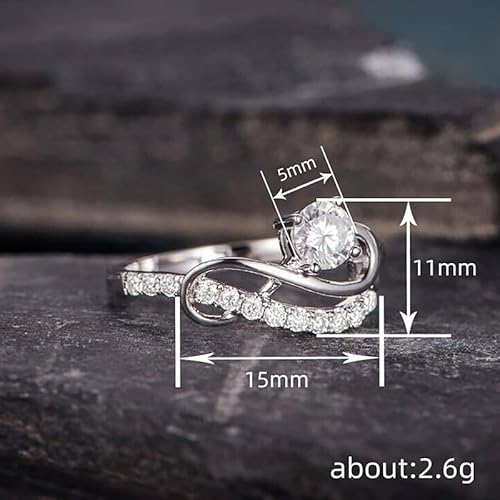 1pc Line-shaped Round Zirconia Rings for Women with Design Sense Jewelry for Engagement Wedding and Proposal Light Luxury Exquisite Jewelry for Women
