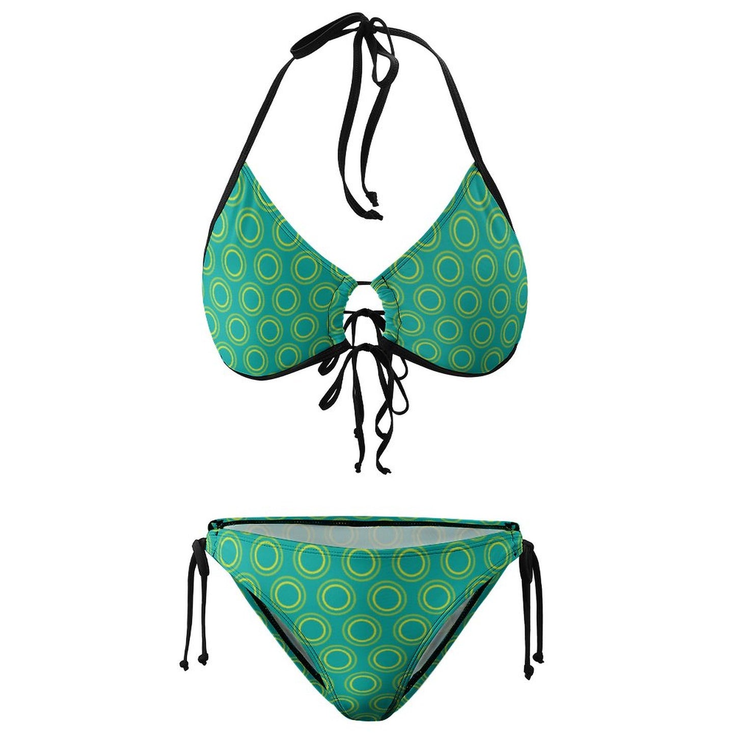 Halter Tie Front Bikini Set