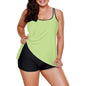 Plus Size Women Tankini 2-Piece Swimsuit - Green
