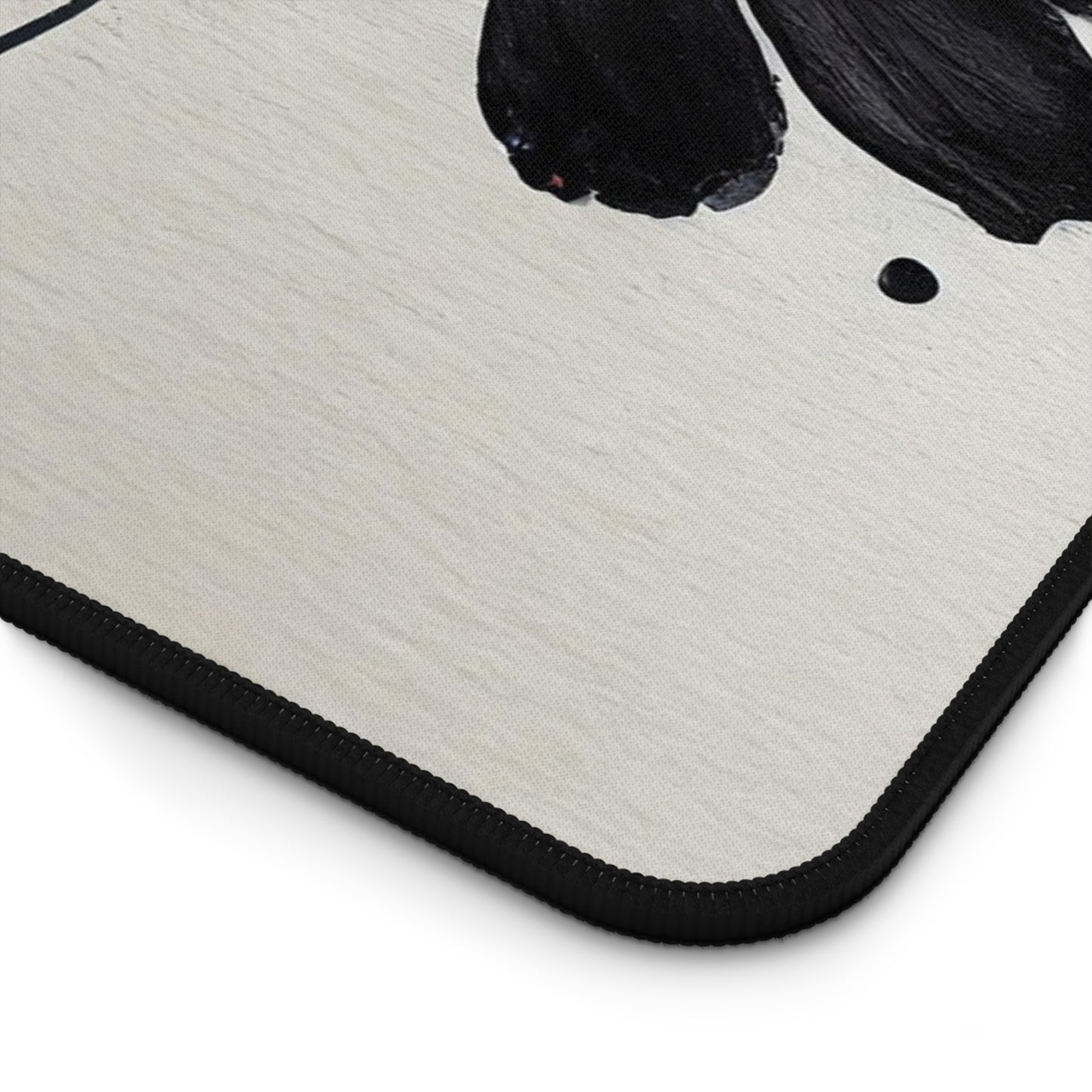 Black Ink Floral Desk Mat — Minimalist Monochrome Mousepad for Office & Home