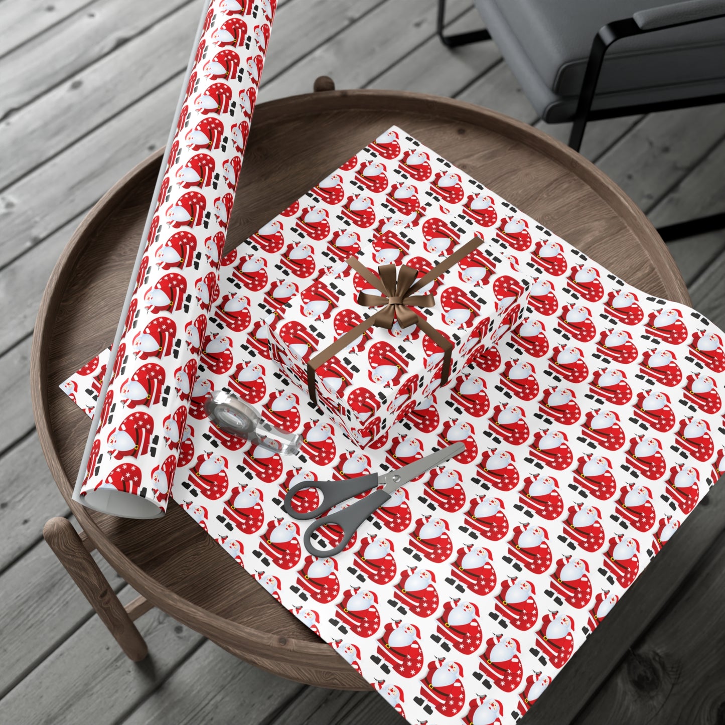 Festive Santa Gift Wrap Paper | Wrapping for Holidays, Christmas, Birthdays, Party Decor, Eco-Friendly Gift Wrap
