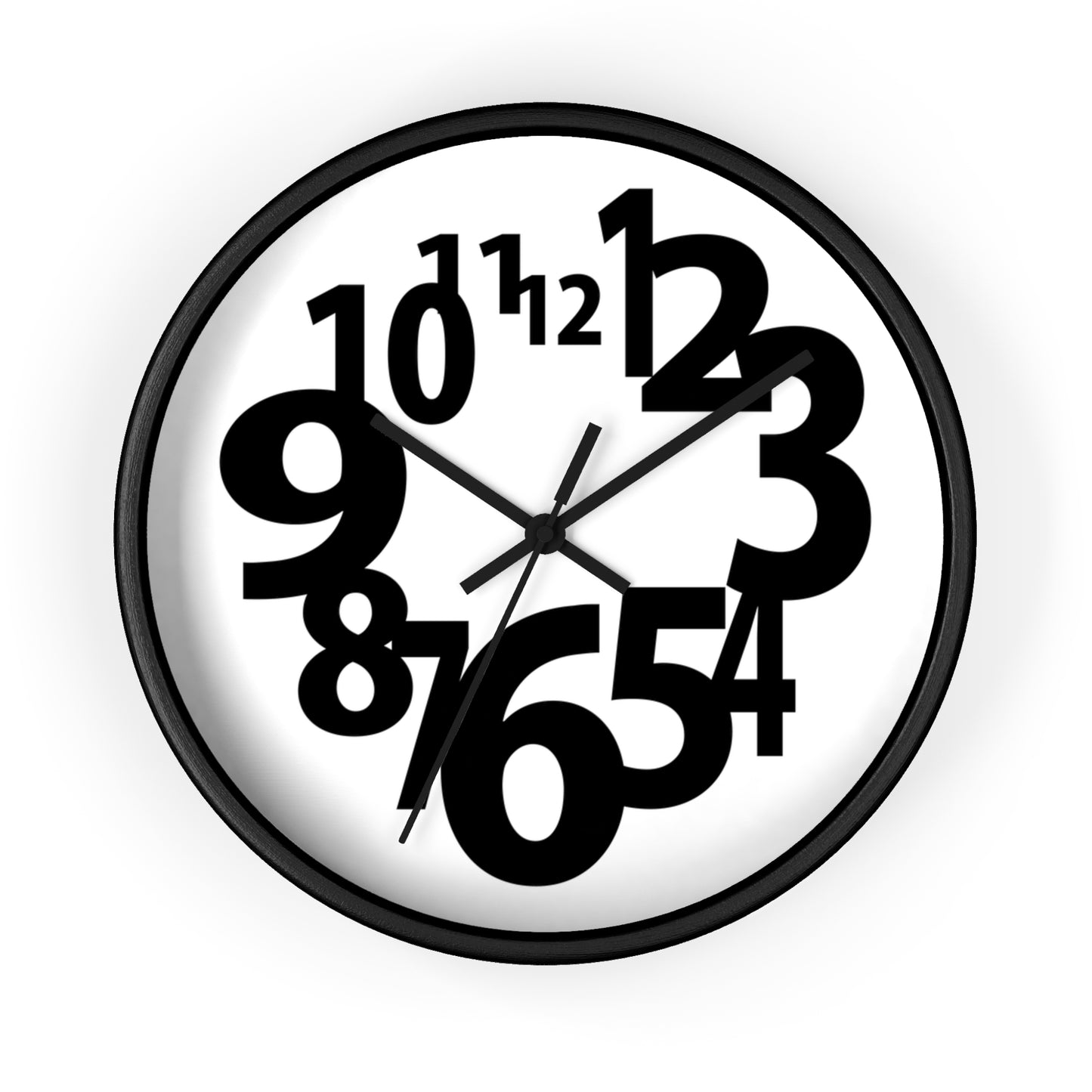 Modern Black and White Wall Clock, Minimalist Home Decor, Office Timer, Gift for Him/Her, Stylish Timepiece