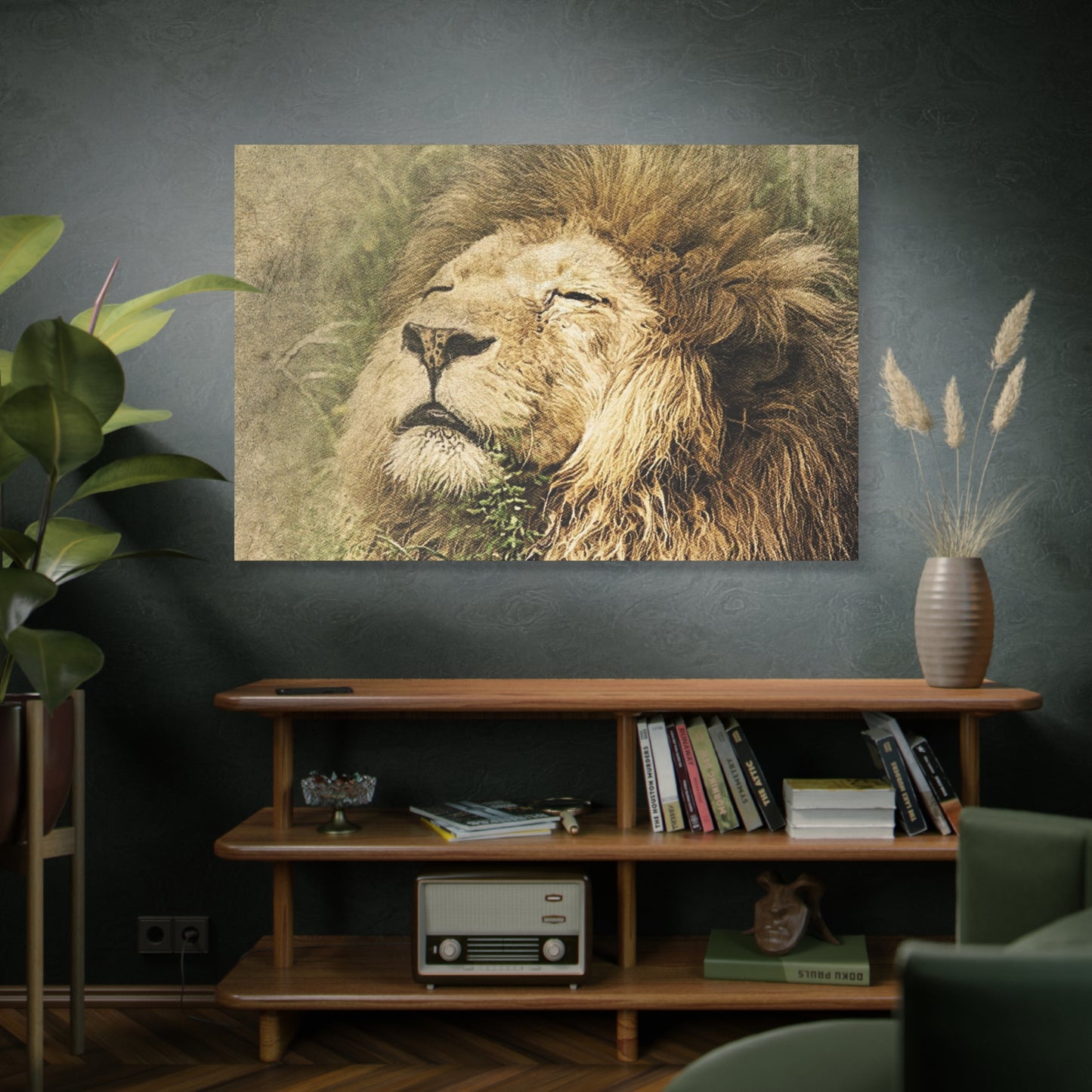 Lion Portrait Matte Canvas Print — Stretched 1.25" Wall Art