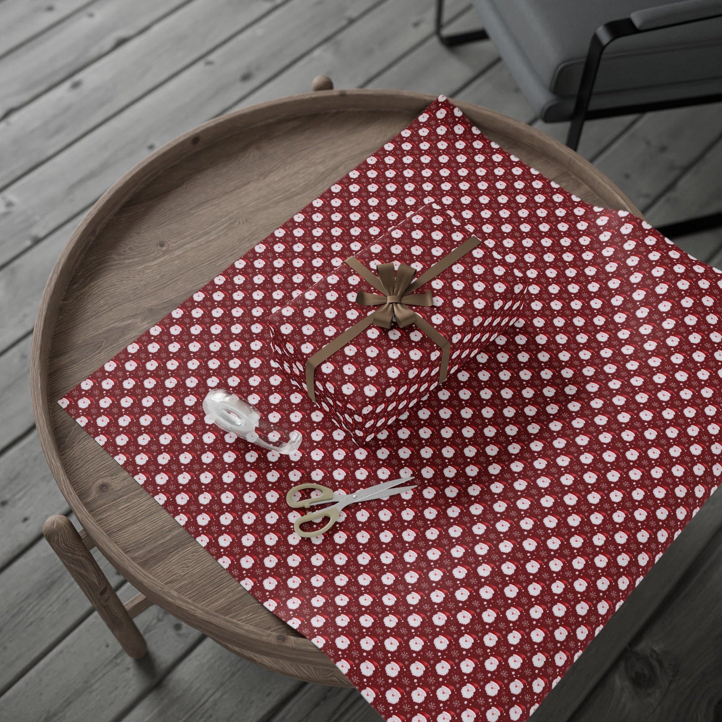 Festive Christmas Wrapping Paper, Holiday Gift Wrap for Presents, Red Snowman Design, Winter Celebrations, Eco-Friendly