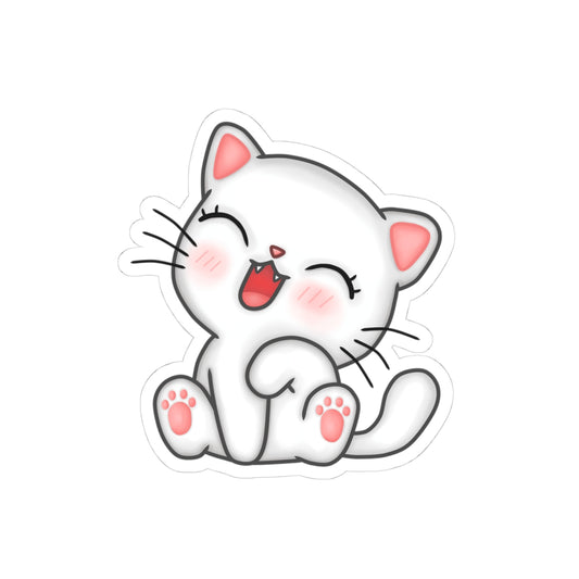 Cute Cat Kiss-Cut Stickers, Adorable Cat Stickers for Laptops, Scrapbooking, Gifts for Cat Lovers, Playful Decor