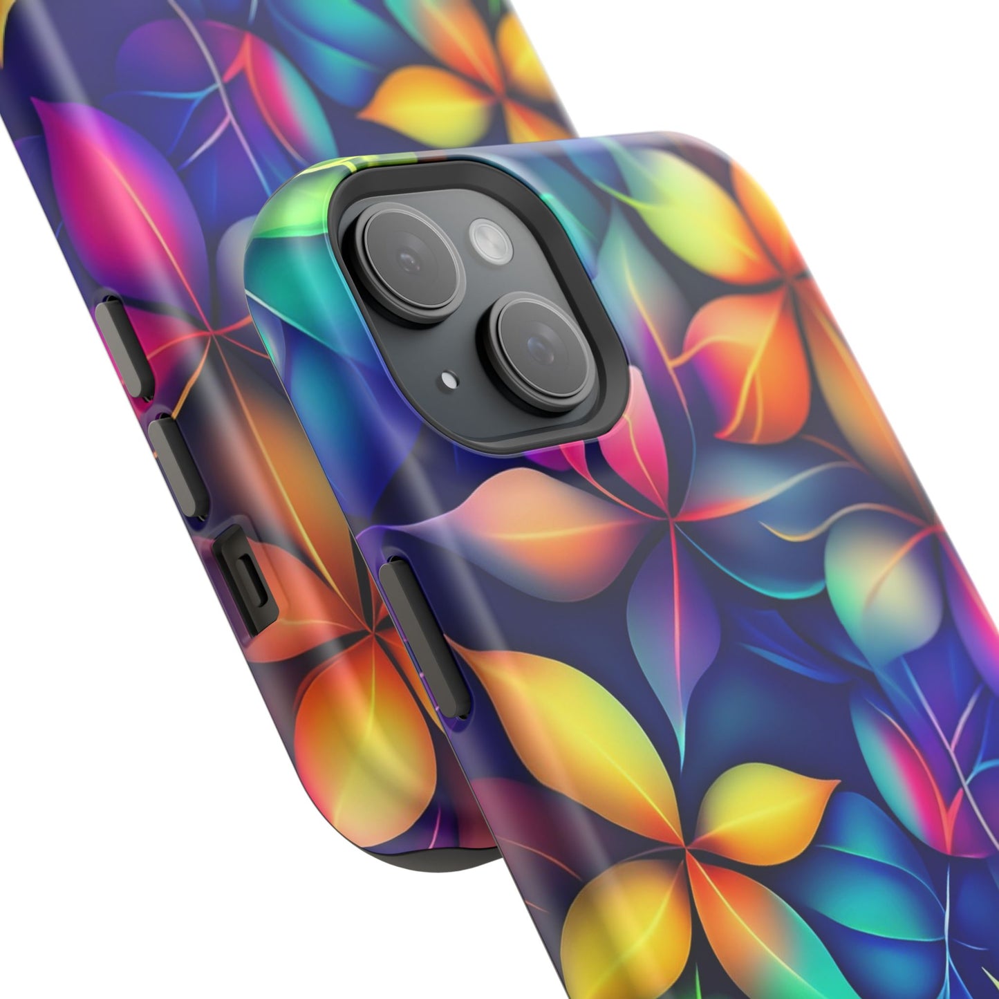 Floral Prism Magnetic Impact-Resistant Phone Case — Colorful Gradient Petal Design