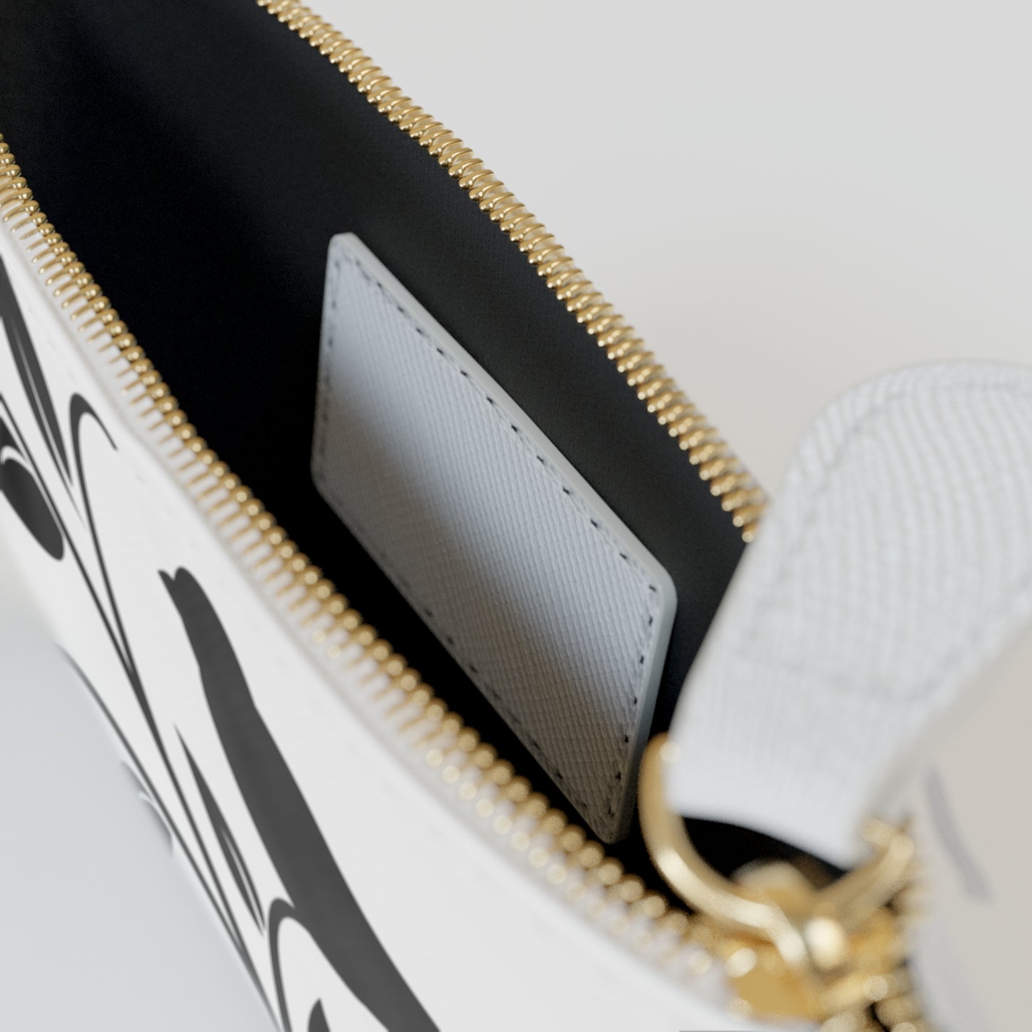 Mini Clutch Bag — Black Bird on Branch Slim Wristlet