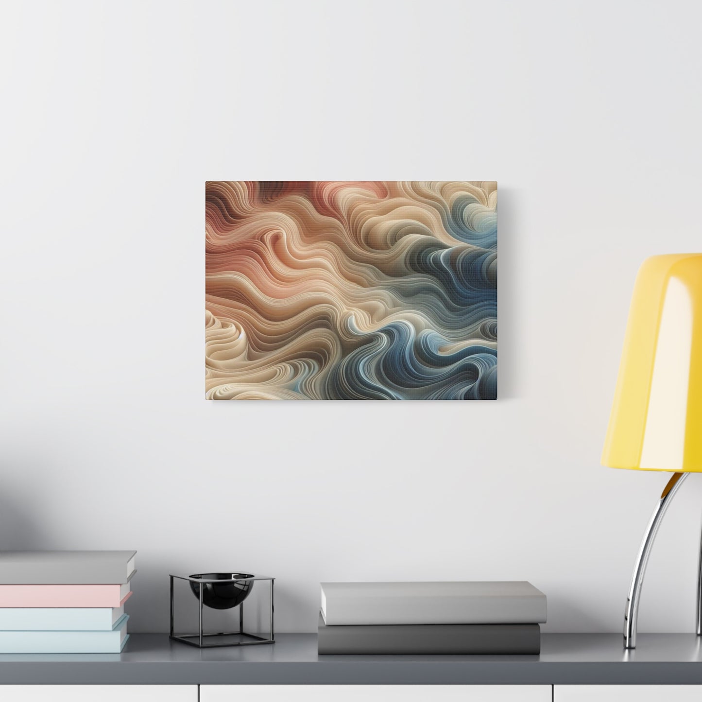 Abstract Swirl Matte Canvas Wall Art — Fluid Earth Tones, Stretched 1.25"