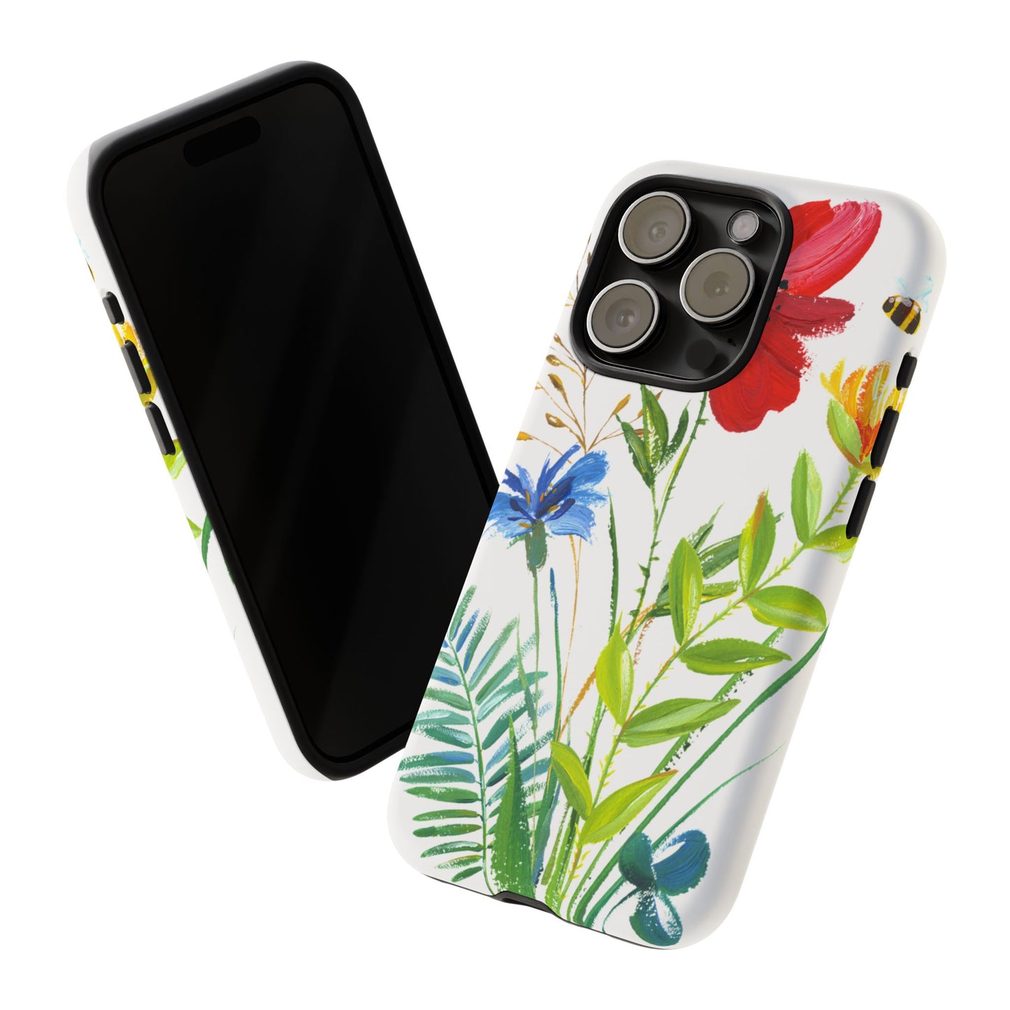 Floral Watercolor Tough Phone Case — Wildflower Bouquet Protective Cover