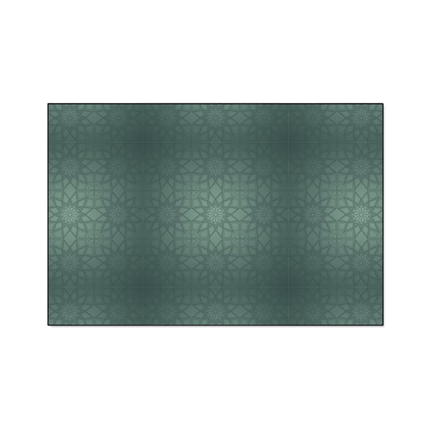 Heavy-Duty Floor Mat — Teal Geometric Anti-Fatigue Rug for Kitchen & Garage